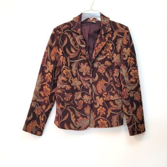 Vintage Jackets & Blazers - Vintage Tapestry Blazer Academia Victorian